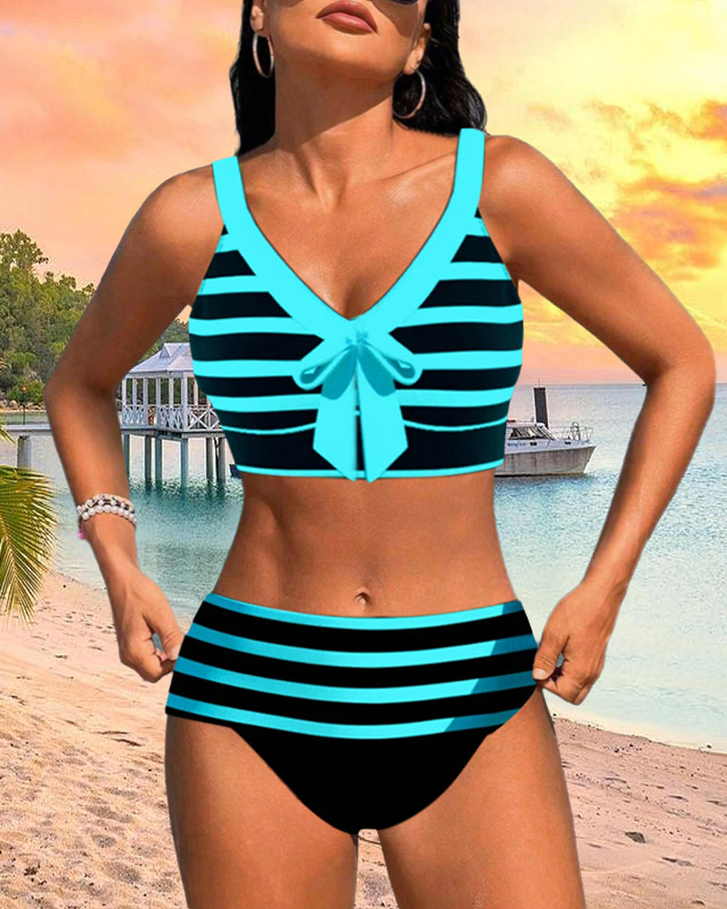 Silvia l Vysoké pásové bikiny s pruhmi