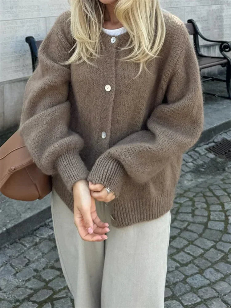 Amadea | Fuzzy cardigan s gombíkmi pre ženy