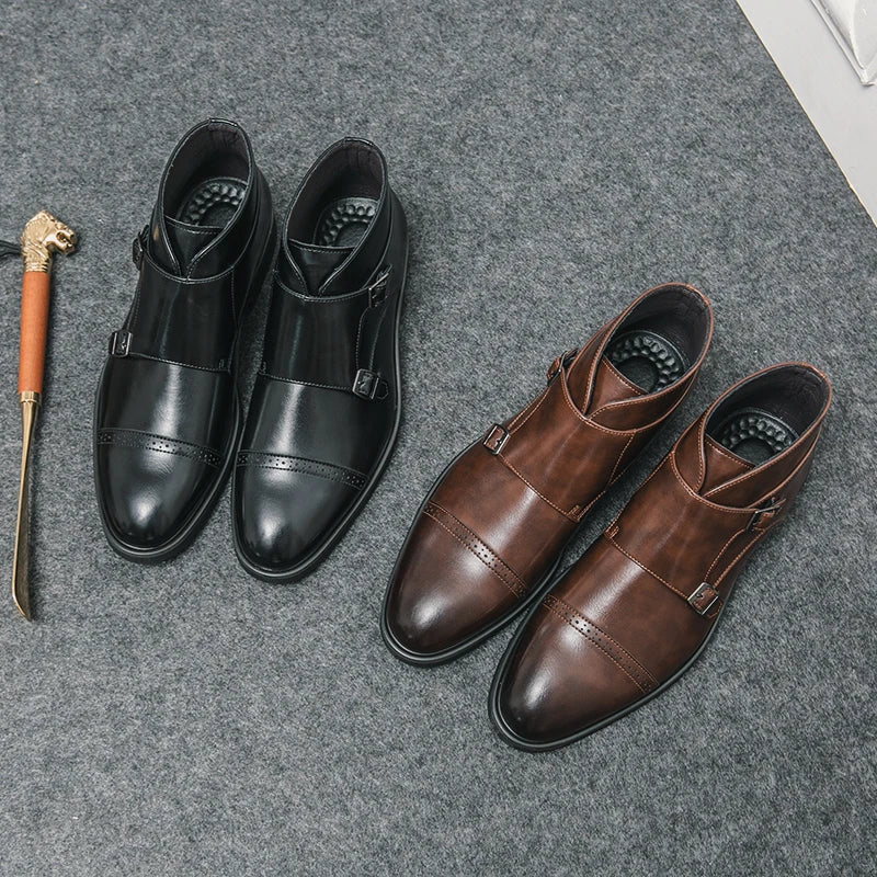 Parker | Umelé kožené dvojité monk strap topánky