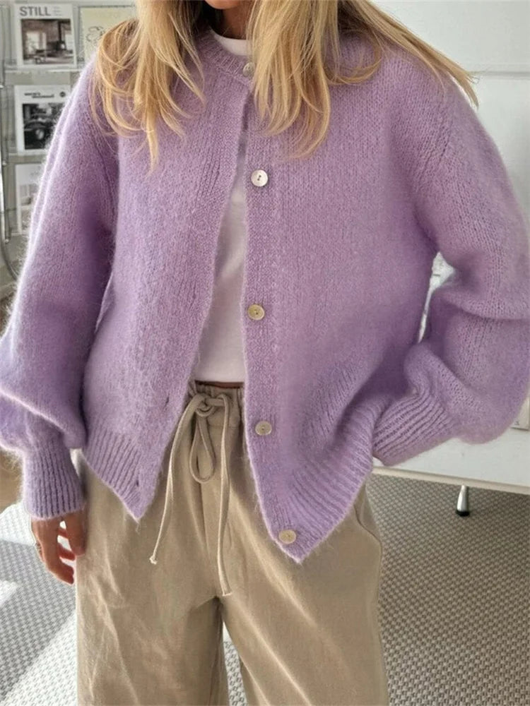 Amadea | Fuzzy cardigan s gombíkmi pre ženy