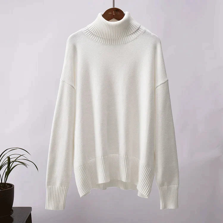 Pulóver Amélie s rolákom, oversized, z bavlny