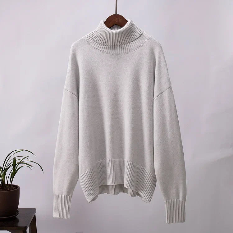 Pulóver Amélie s rolákom, oversized, z bavlny