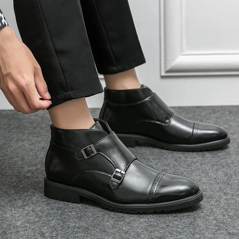 Parker | Umelé kožené dvojité monk strap topánky