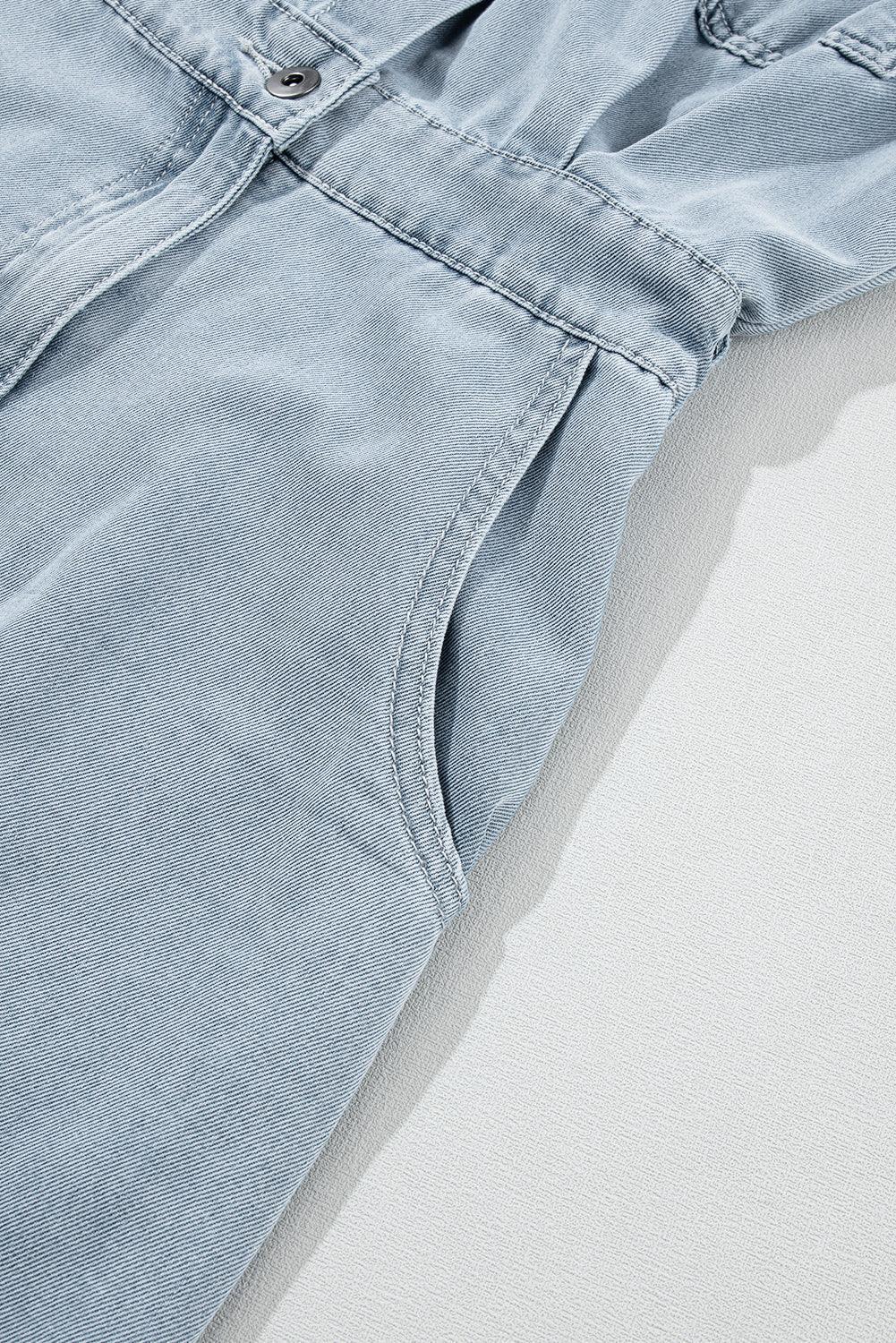 Isabelle - Denim šaty s elegantnými, krátkymi netopierími rukávmi
