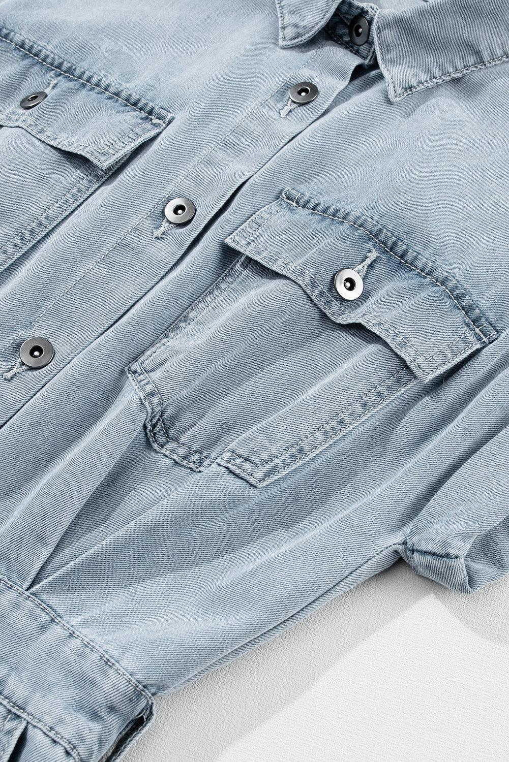 Isabelle - Denim šaty s elegantnými, krátkymi netopierími rukávmi
