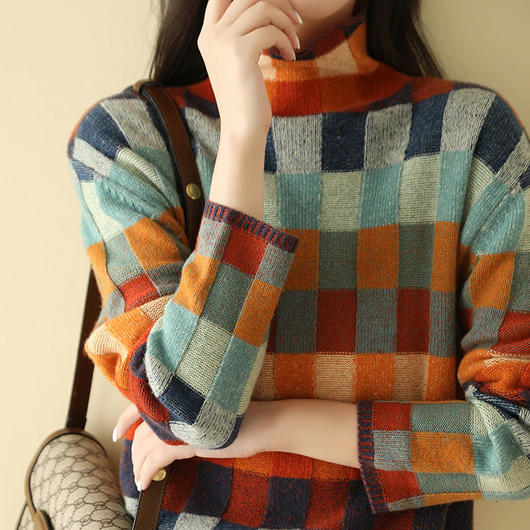 PENELOPE™ | PULÓVER PATCHWORK S VYSOKÝM KRAJKOM