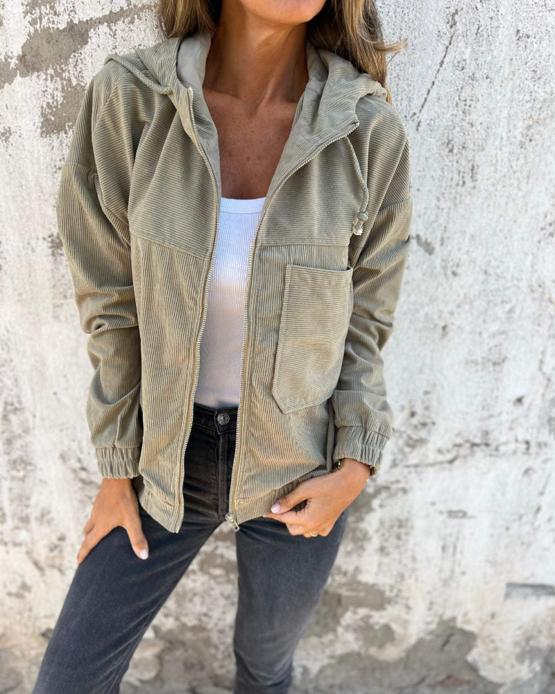 Isabella™ | Zamatová bunda s pruhmi
