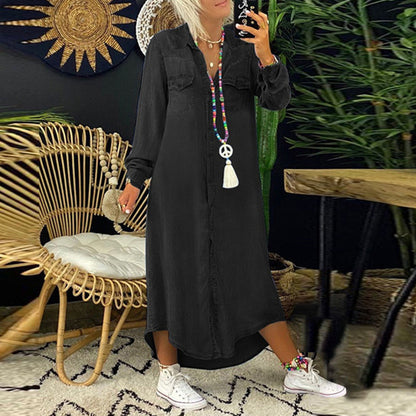 Ines - Dlhá maxi šaty z denimu