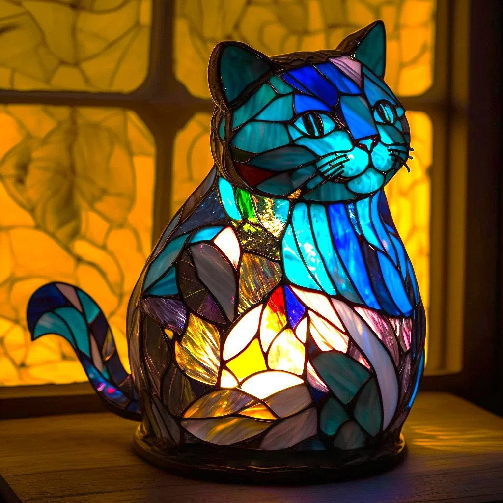 Nala | Magická lampa mačiek z farebného skla