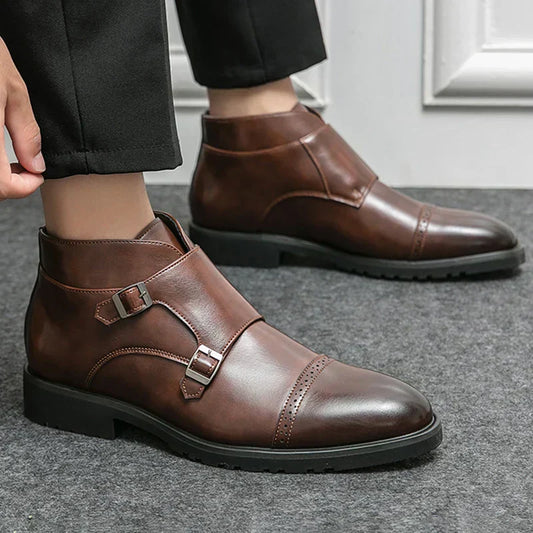 Parker | Umelé kožené dvojité monk strap topánky