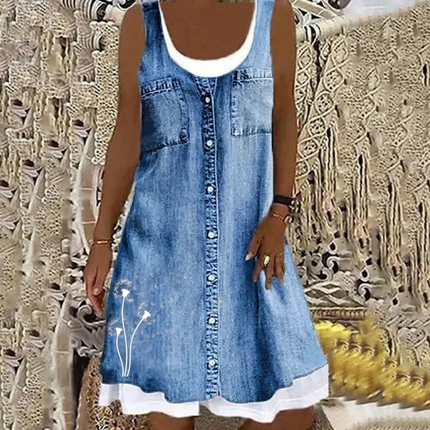 Viola - Mäkka a Elegantná Denim Šaty
