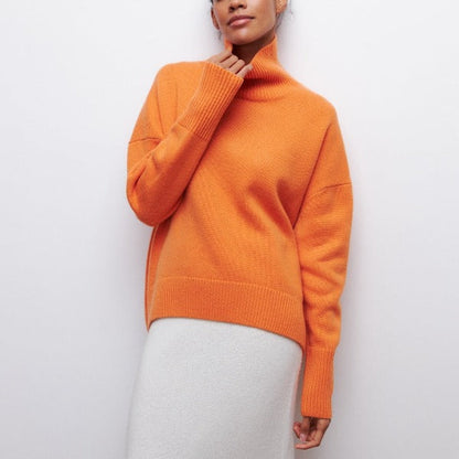 Pulóver Amélie s rolákom, oversized, z bavlny