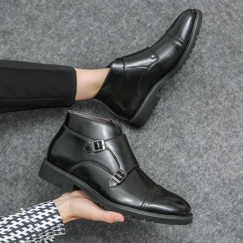 Parker | Umelé kožené dvojité monk strap topánky