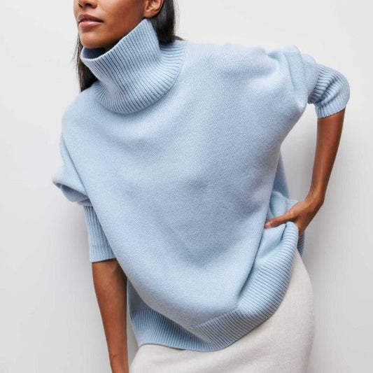 Pulóver Amélie s rolákom, oversized, z bavlny