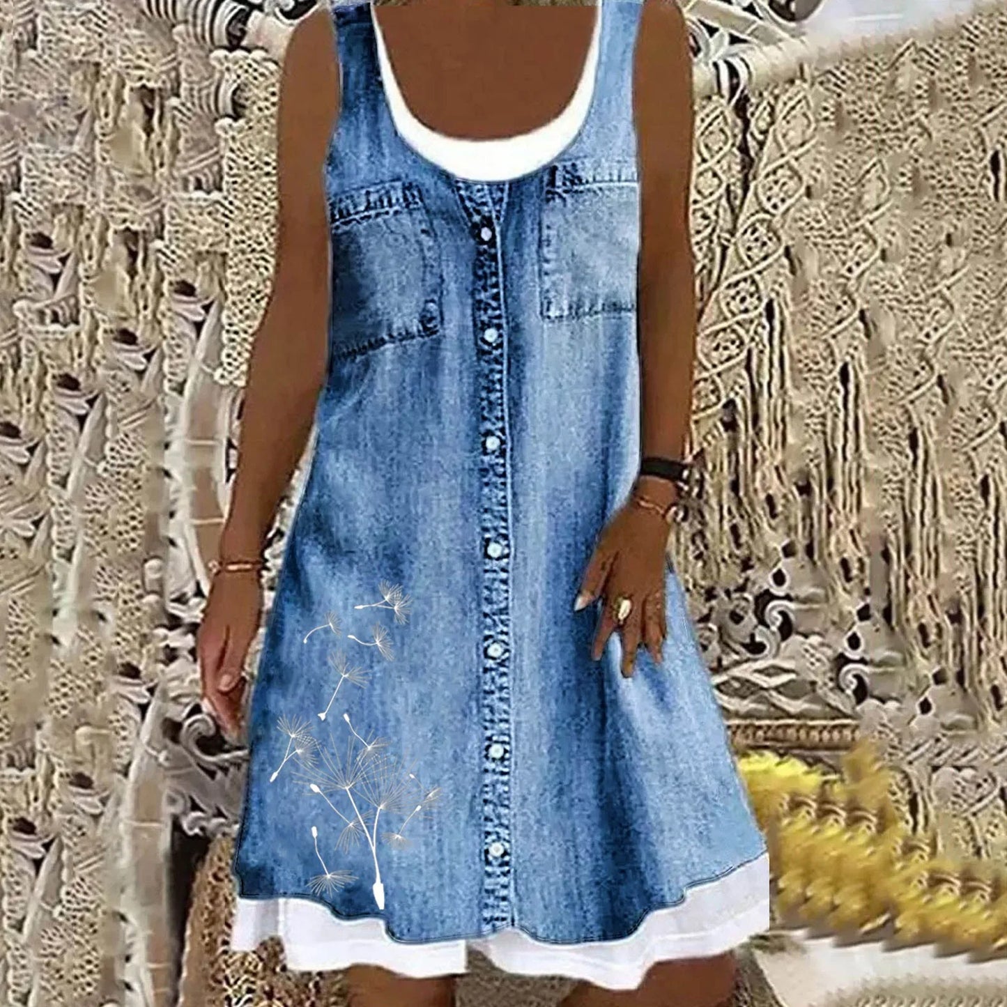 Viola - Mäkka a Elegantná Denim Šaty