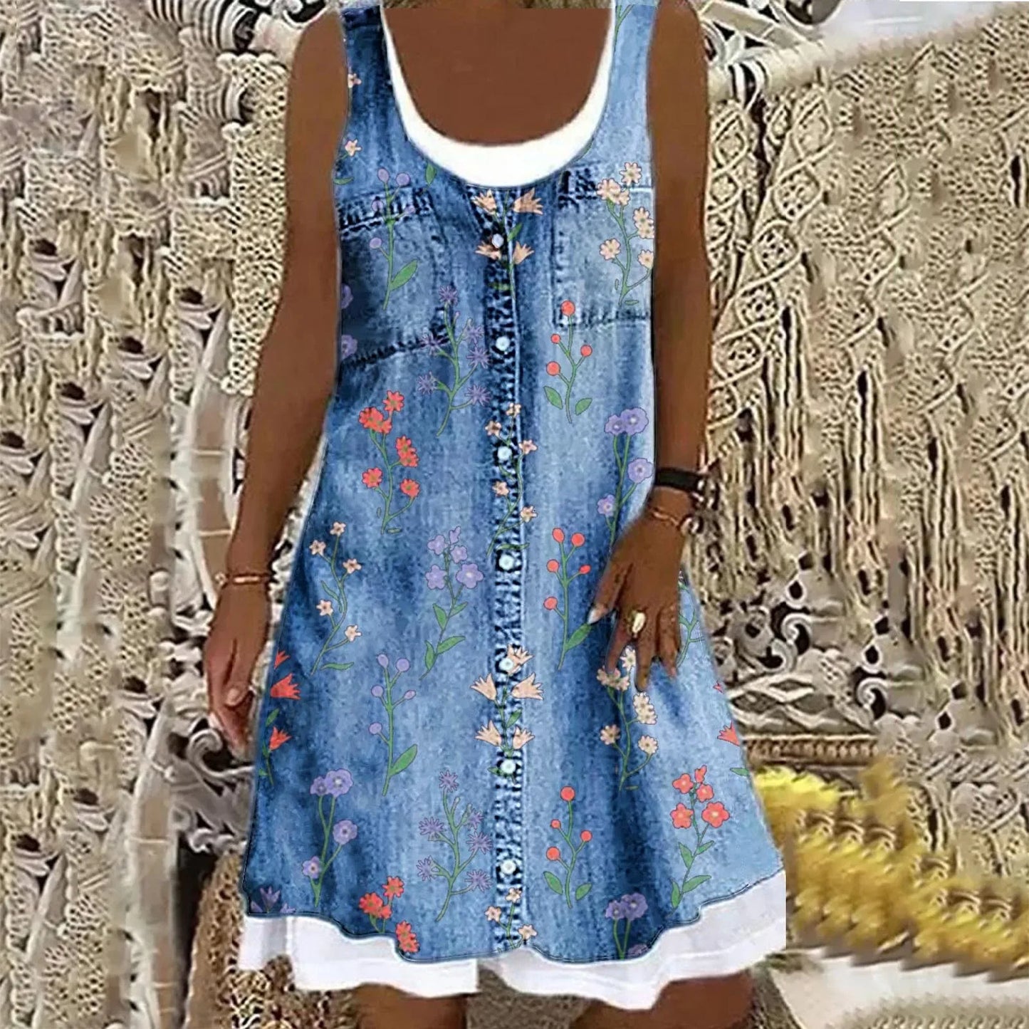 Viola - Mäkka a Elegantná Denim Šaty