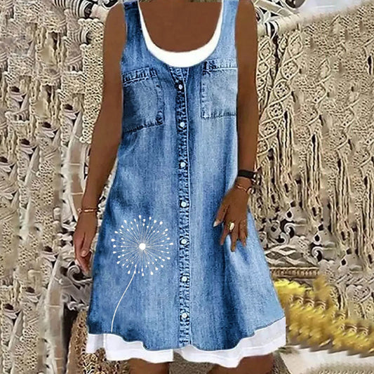 Viola - Mäkka a Elegantná Denim Šaty
