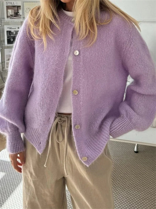 Amadea | Fuzzy cardigan s gombíkmi pre ženy
