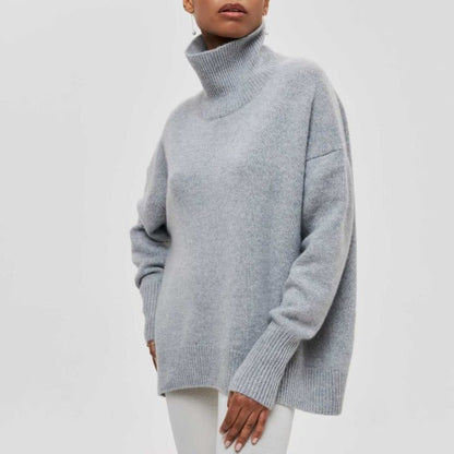Pulóver Amélie s rolákom, oversized, z bavlny