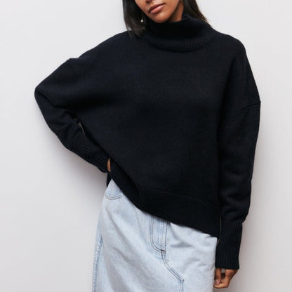 Pulóver Amélie s rolákom, oversized, z bavlny