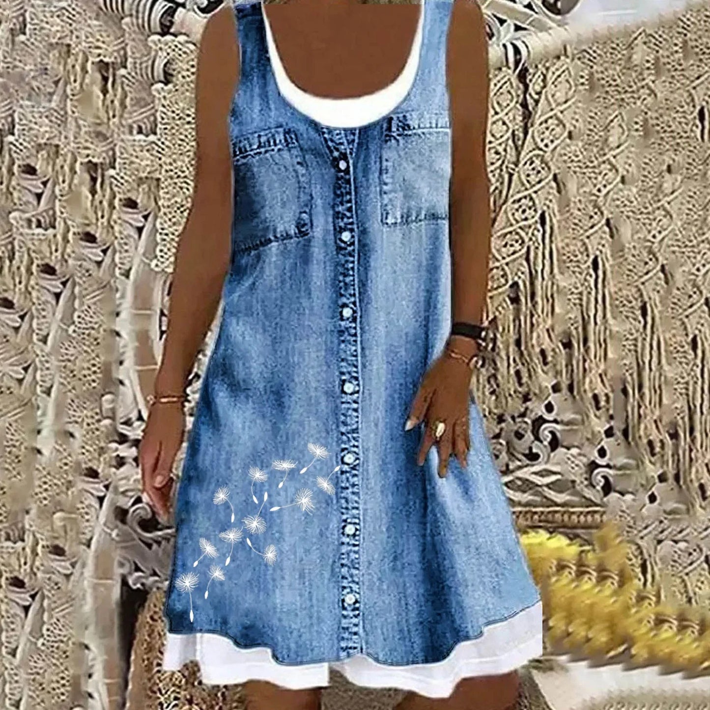 Viola - Mäkka a Elegantná Denim Šaty