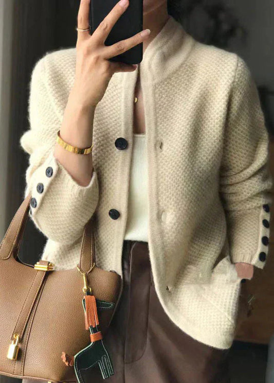 LARISSA - KAŠMÍROVÝ CARDIGAN S VYSOKÝM KOLIÉROM