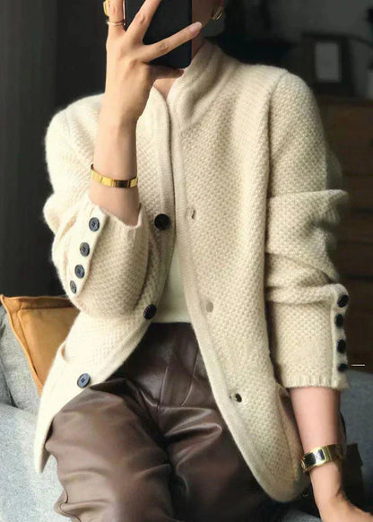 LARISSA - KAŠMÍROVÝ CARDIGAN S VYSOKÝM KOLIÉROM