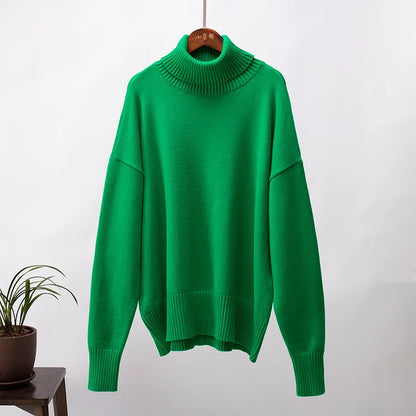 Pulóver Amélie s rolákom, oversized, z bavlny