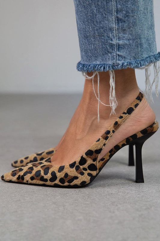 Liorina | Kaki lodičky s leopardím vzorom a špicatou špičkou