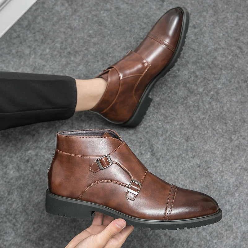 Parker | Umelé kožené dvojité monk strap topánky