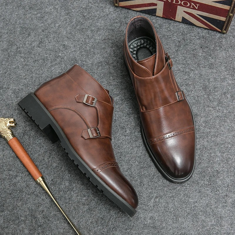 Parker | Umelé kožené dvojité monk strap topánky