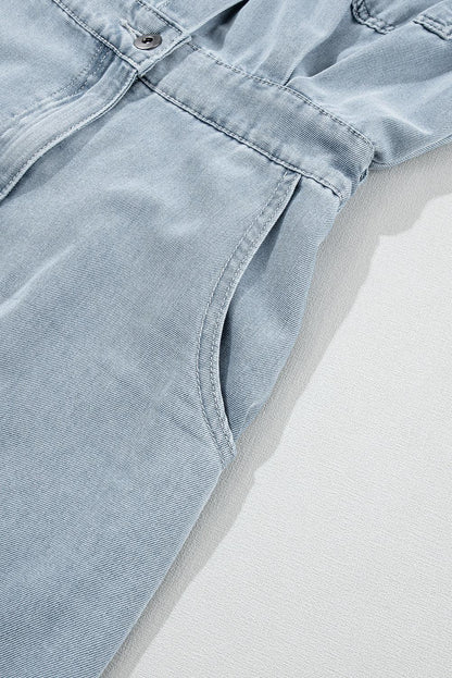 Isabelle - Denim šaty s elegantnými, krátkymi netopierími rukávmi